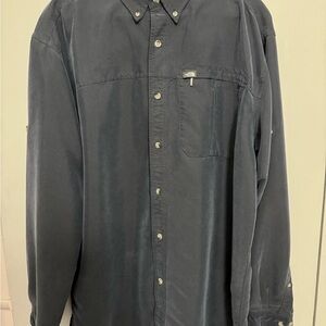 The North Face Blue Cotton Long Sleeve Button-Up Shirt XL